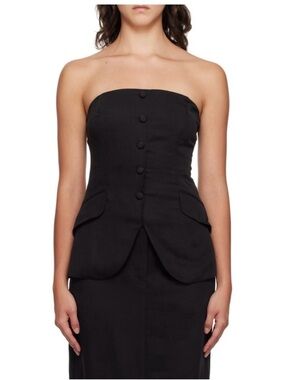 Reformation Tonya Strapless Linen Blend Top